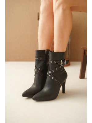 Atye Siyah Rugan Topuklu Bot