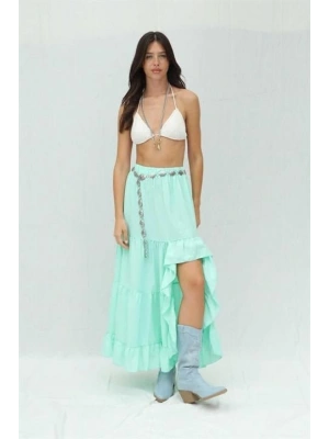 Audrey Fıfrlı Yırtmaç Detay Etek 4037