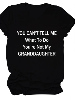 Baskılı Oversize Bisiklet Yaka T-shirt - Siyah