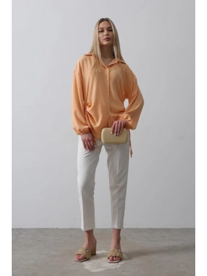 Biye Detaylı Ayrobin Gömlek - Somon