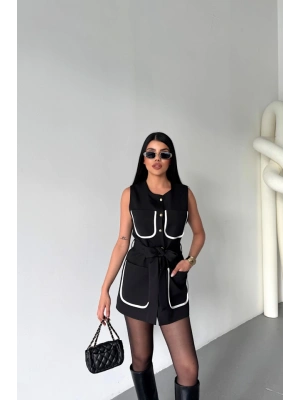 BÜYÜK CEP BİYE DETAYLIYELEK - Siyah