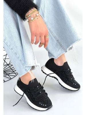 Ceas Siyah Triko Bağcıklı Spor Ayakkabı