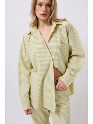 Çizgili Cep Detay Gömlek