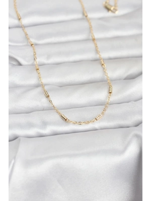 CM 14K Gold Renk Bar Zincir Model 60 cm Kadın Kolye