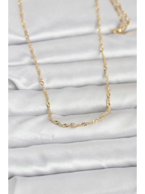 CM 14K Gold Renk Burgu Zincirli 60 cm Kadın Kolye