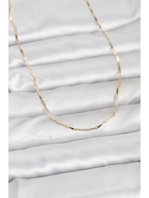 CM 14K Gold Renk Çubuk Kesme Zincir Model 60 cm Kadın Kolye