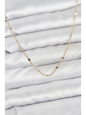 CM 14K Gold Renk Ezme Pul Model 60 cm Kadın Kolye