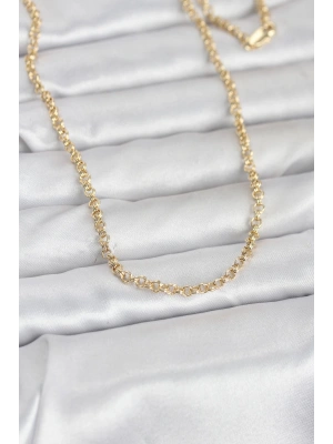 CM 14K Gold Renk Halka Zincir Model 60 cm Kadın Kolye