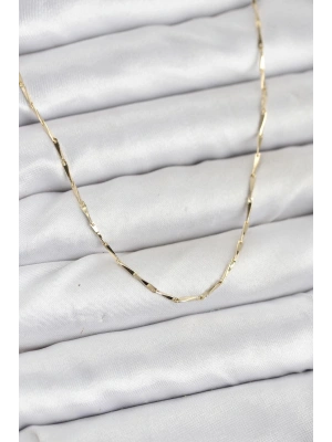 CM 14K Gold Renk İnce Kesim Çubuk Model Zincir Kadın Kolye