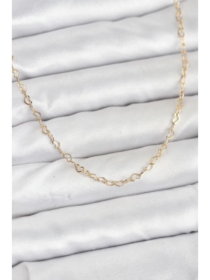 CM 14K Gold Renk Kalp Zincirli Kadın Kolye