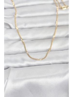 CM 14K Gold Renk Lazer Puntalı Model 60 cm Kadın Kolye
