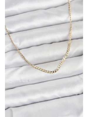 CM 14K Gold Renk Pirinç Zincir Model Kadın Kolye