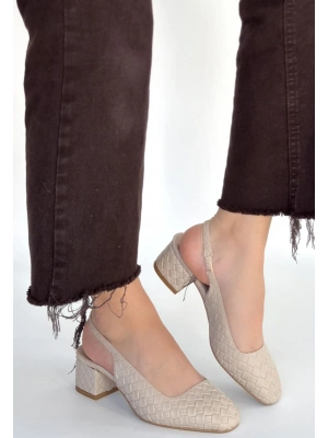 Dier Bej Cilt Topuklu Ayakkabı