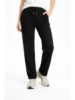 Düz Paça Beli Lastikli İpli Günlük Spor Eşofman Altı Rahat Fit - Siyah