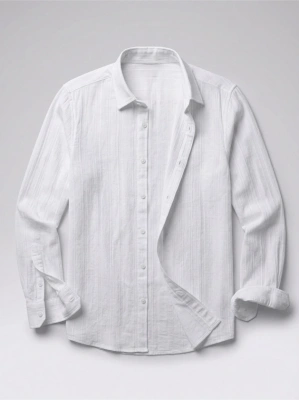 Erkek Armürlü Yarım Oversize Müslin Gömlek