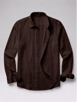 Erkek Armürlü Yarım Oversize Müslin Gömlek