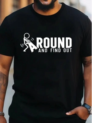 Erkek Around Baskılı Süprem T-shirt