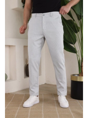 Erkek Casual Slim Fit Cord Desenli Kumaş Pantolon