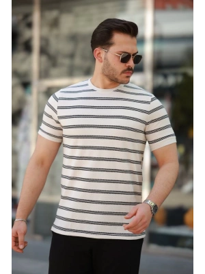 Erkek çizgili Kısa Kollu T-shirt
