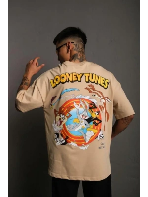 Erkek Dijital Baskılı T-Shirt - Bej