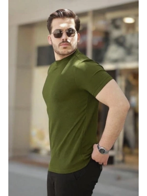 Erkek Yarım Balıkçı Yaka Kısa Kollu T-shirt