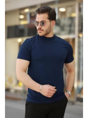 Erkek Yarım Balıkçı Yaka Kısa Kollu T-shirt