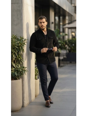 Erkek Kadife Desen Pamuklu Gömlek