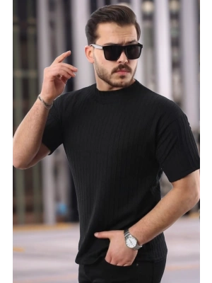 Erkek Kısa Kollu örgü Kumaş Bisiklet Yaka T-shirt