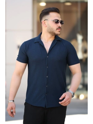 Erkek Kısa Kollu örme Kumaş Pamuklu Gömlek