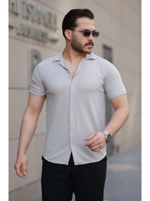 Erkek Kısa Kollu örme Kumaş Pamuklu Gömlek