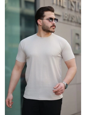 Erkek Kısa Kollu Zigzag Desenli T-shirt