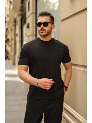 Erkek Kolları Dar Kesim Rahat Kalıp Basic Tişört
