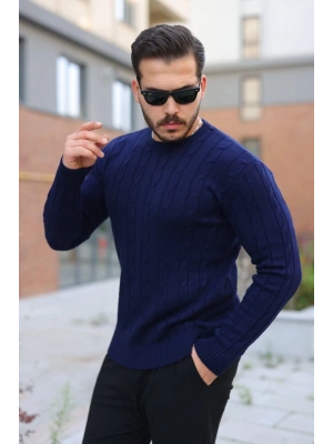 Erkek örgü Desen Bisiklet Yaka Kazak