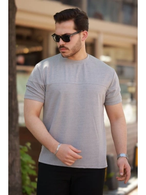 Erkek Oversize Bisiklet Yaka Kısa Kollu T-shirt