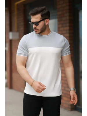 Erkek Parçalı Renk Kısa Kollu Tişört