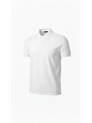 Erkek Pike Kumaş Düğmeli Yaka Regular Fit Günlük Kısa Kol Tişört T-shirt - Beyaz