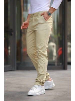 Erkek Rahat Keten Pantolon
