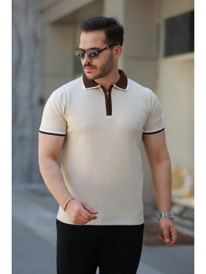 Erkek Renkli Yaka Kısa Kollu Tişört