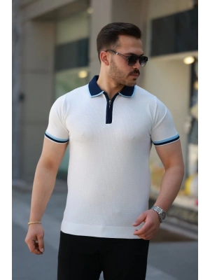 Erkek Renkli Yaka Kısa Kollu Tişört