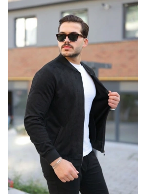 Erkek Scuba Süet Kumaş Bomber Hırka