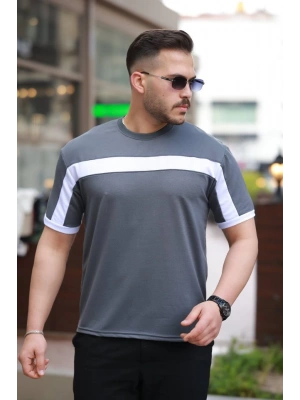 Erkek şerit Detaylı Kısa Kollu T-shirt