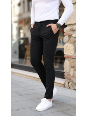 Erkek Slim Fit Likralı Gabardin Pantolon