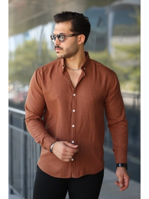 Erkek Uzun Kollu Regular Sofya Keten Gömlek