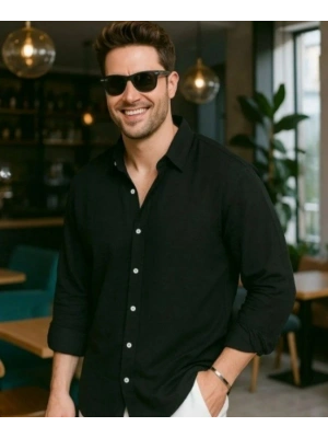 Erkek Uzun Kollu Regular Sofya Keten Gömlek