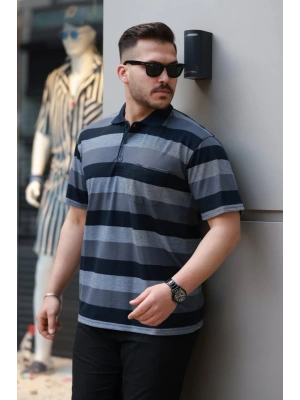 Erkek Yakalı çok Renkli Kısa Kollu T-shirt