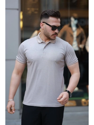 Erkek Yakalı Kagi Kumaş Kısa Kollu T-shirt