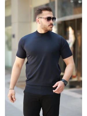 Erkek Yarım Balıkçı Yaka Kısa Kollu Tişört