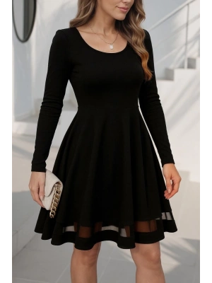 Etek Tül Detay Krep Elbise