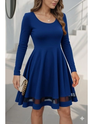 Etek Tül Detay Krep Elbise