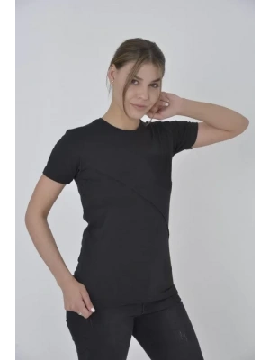 File Cepli Slim Fit T-shirt - Siyah